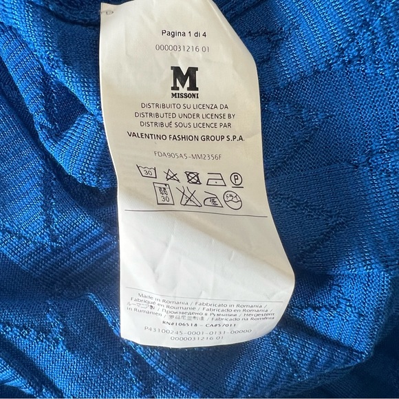 Vintage Missoni Cobalt Blue Tunic Sweater size 4 - Picture 5 of 8